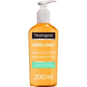 نيوتروجينا، غسول للوجه، فيزيبلي كلير، نقاء وحماية، مرطب خال من الزيوت، 200 مل